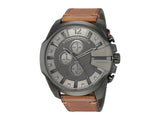 Diesel Men S Advanced Mega Chief Leather-Strap Watch