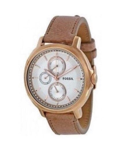 New Authentic Fossil Multifunction Tan Beige Rose Gold Women's Bq1586 Watch