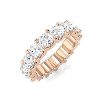 1.00 to 4.00 Carat Lab-Grown Round Cut D/VVS Diamond U-Prong Set Full Eternity Ring.