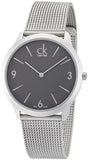 Calvin Klein Minimal Men's Watch – Dark Grey Dial, Stainless Steel Mesh Bracelet