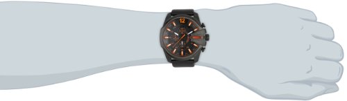 Diesel Only the Brave Chronograph Black Orange Leather Male Watchs Watch DZ4291