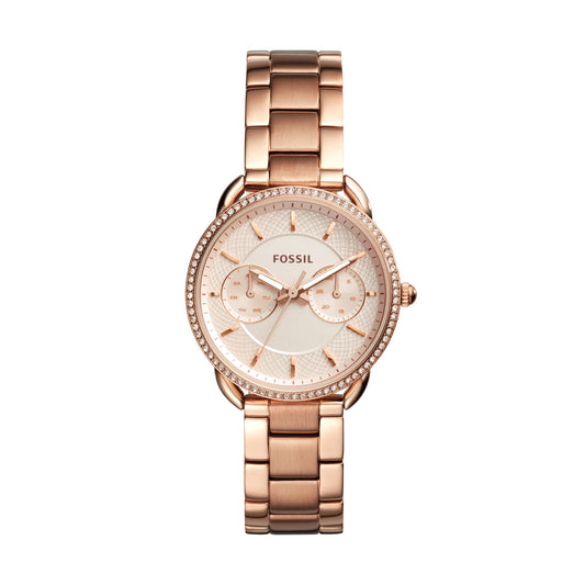 Fossil Women S Tailor Rose Gold Dial Watch - ES4264