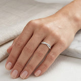 Lab Diamond Half Eternity Wave Ring 0.05ct in 925 Silver