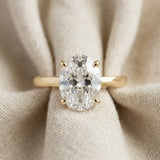 Amora Oval 3.00ct Hidden Halo Lab Diamond Engagement Ring G/VS1 in 18K Gold