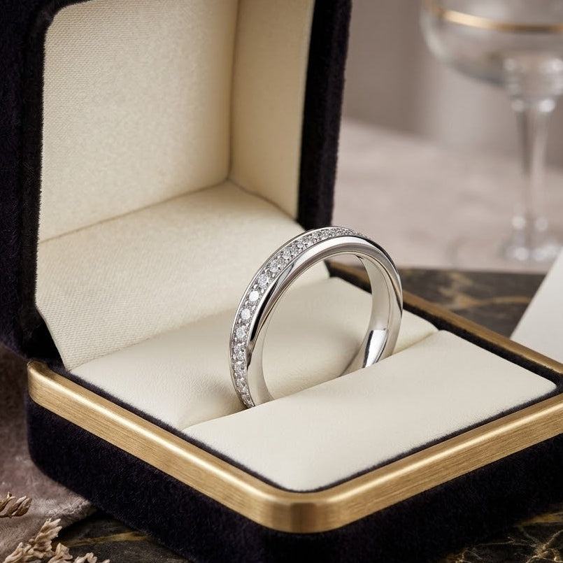 Lab Diamond Heritage Grain Ring 0.15ct H/SI in 925 Silver
