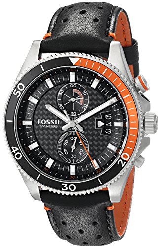 Fossil Men's CH2953 Wakefield Stainless Steel Watch with Black Leather Band