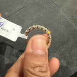 Bague demi-alliance en or blanc 9 carats sertie d'un diamant rond de laboratoire de 2,0 carats et serti griffes en U