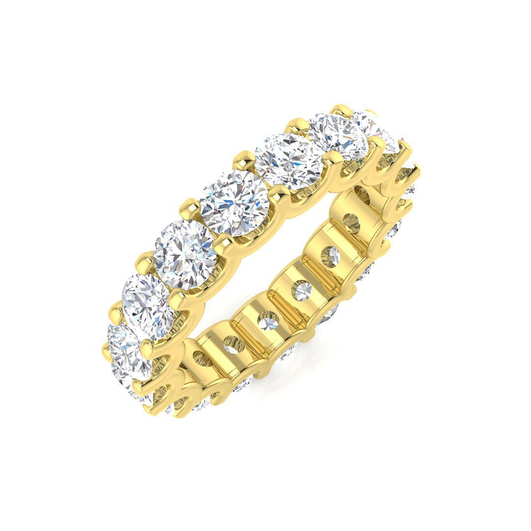 1.00 to 4.00 Carat Lab-Grown Round Cut D/VVS Diamond U-Prong Set Full Eternity Ring.