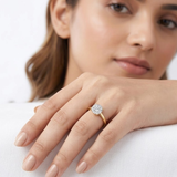 Radiant 0.25ct Cluster Solitaire Ring in 18K Gold Vermeil