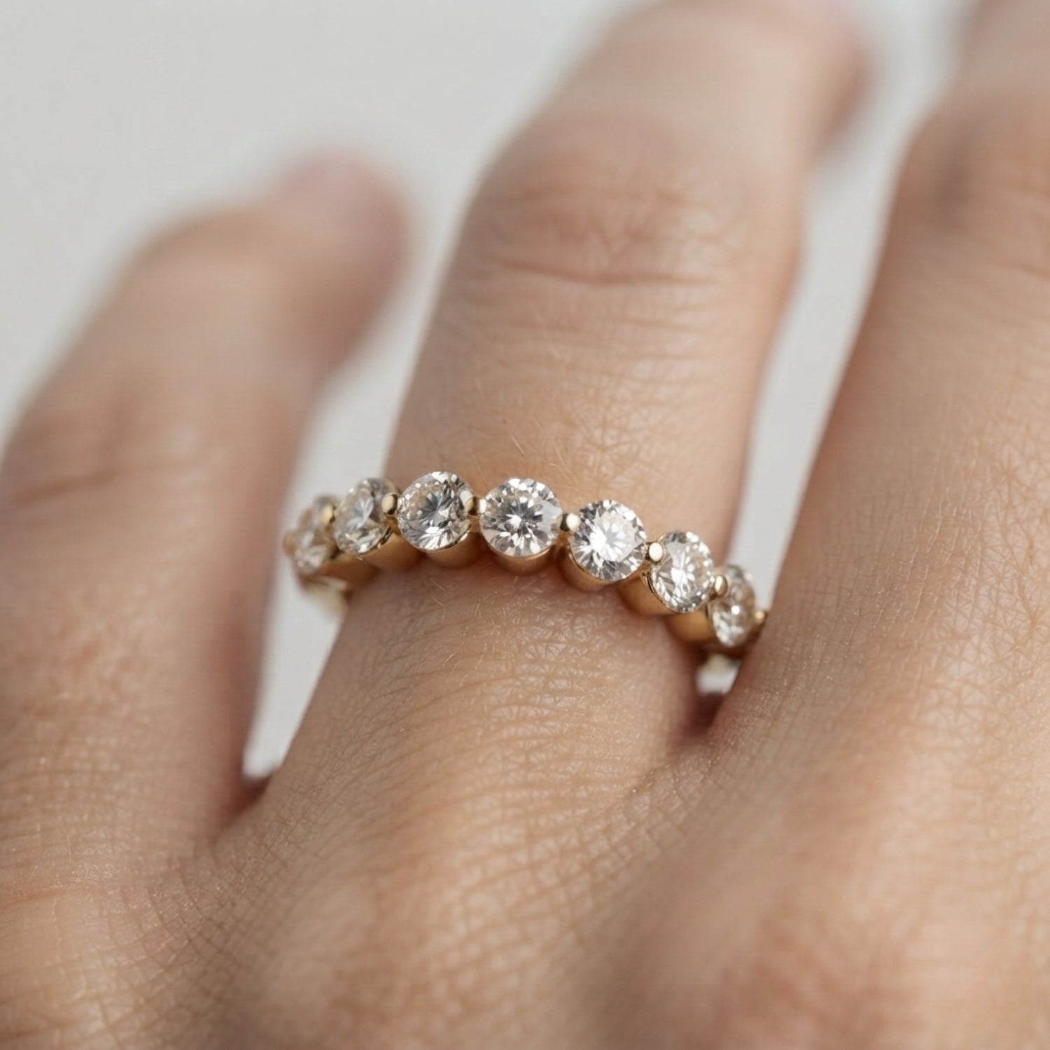 Round Lab Grown 7 Stone Diamond Engagement Ring Gift for Her, D Color VVS Clarity
