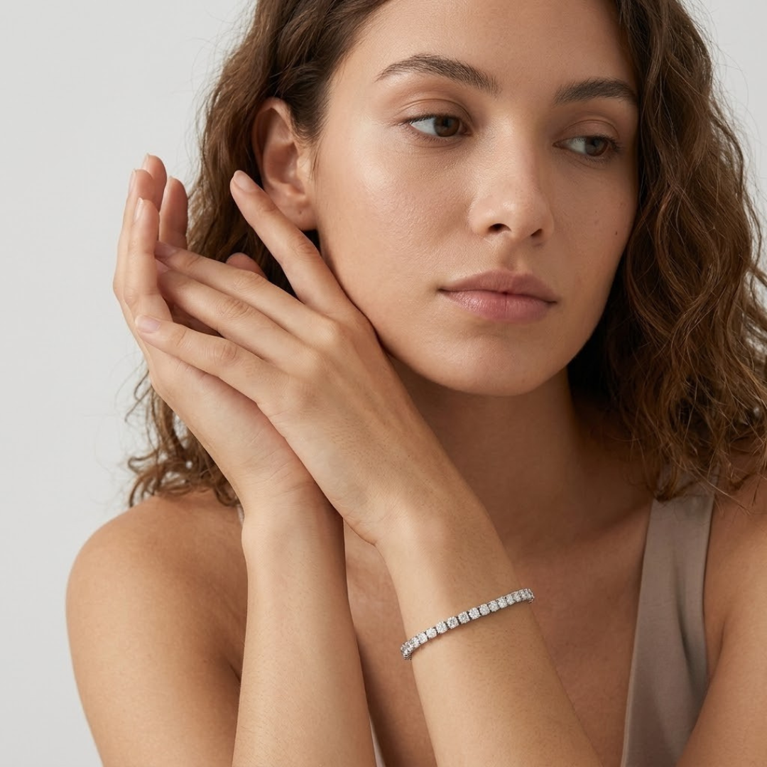 Platinum Lab Grown Diamond Tennis Bracelet for Women – 7" or 7.49"