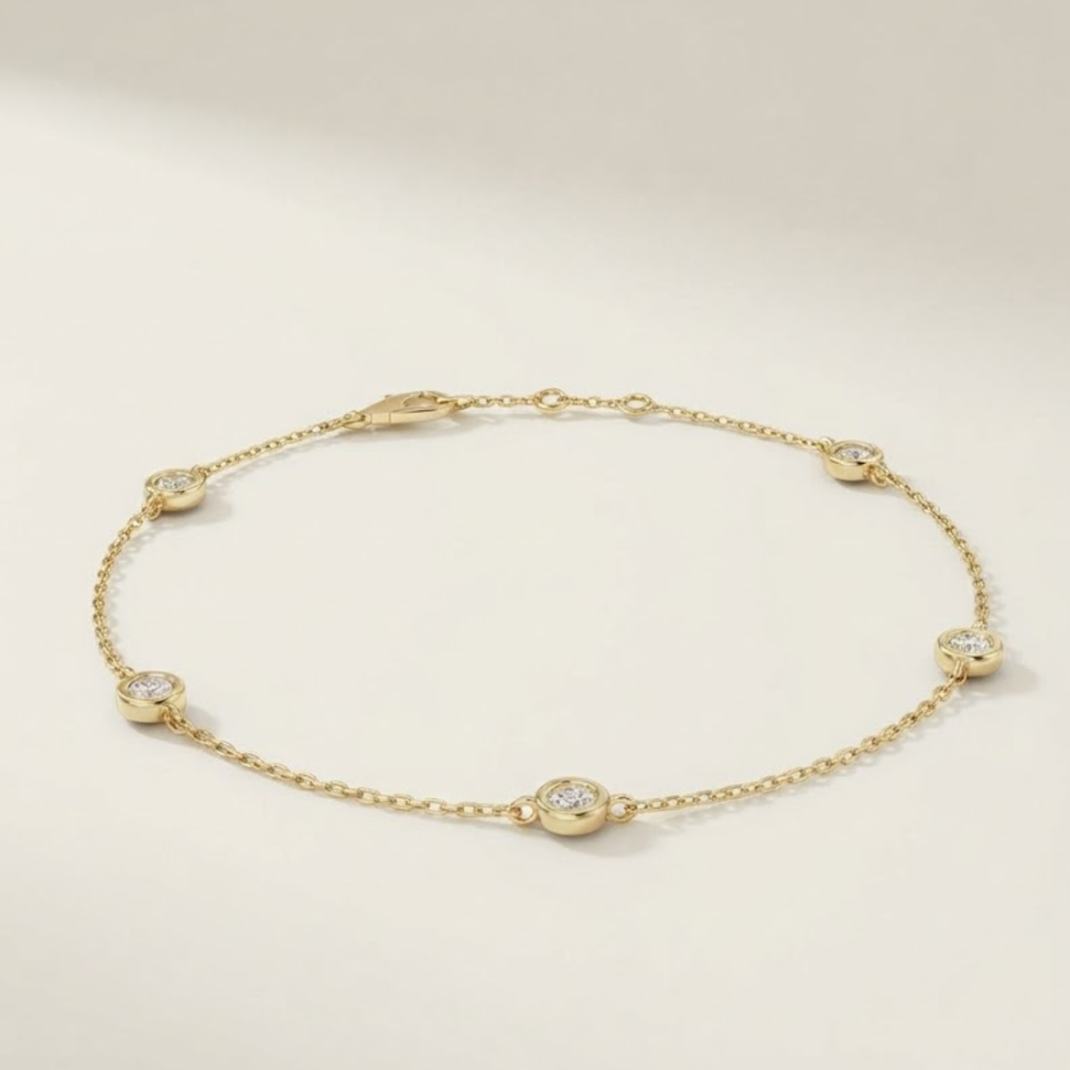 0.40 Ct D-E/VS Lab Grown Diamond Everyday Bracelet 9k Yellow Gold Ready To Ship