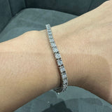 Lab Grown Diamond Illusion Set Tennis Bracelet in 925 Sterling Silver
