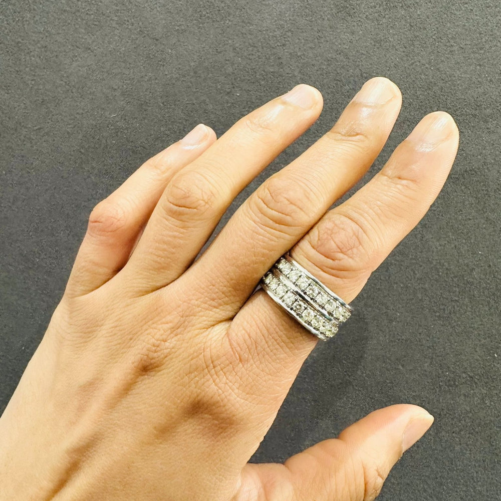 channel prong set diamond band