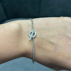 Round Natural Diamond Toggle Bracelet in Platinum for Women | Luxury Jewelry
