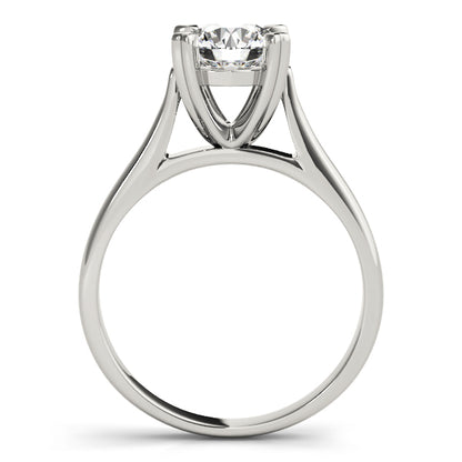 Round Cut Diamond Heart-Shaped Prong Set Engagement Ring