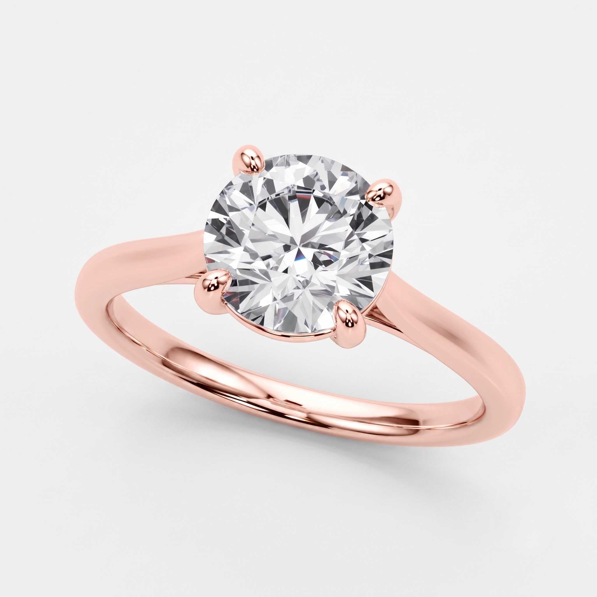 Engagement Ring For Women Natural Round Solitaire Diamond, G-H Color SI Clarity