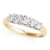 Ring mit fünf im Labor gezüchteten, runden Diamanten in Krappenfassung, Farbe DE, Reinheit VVS