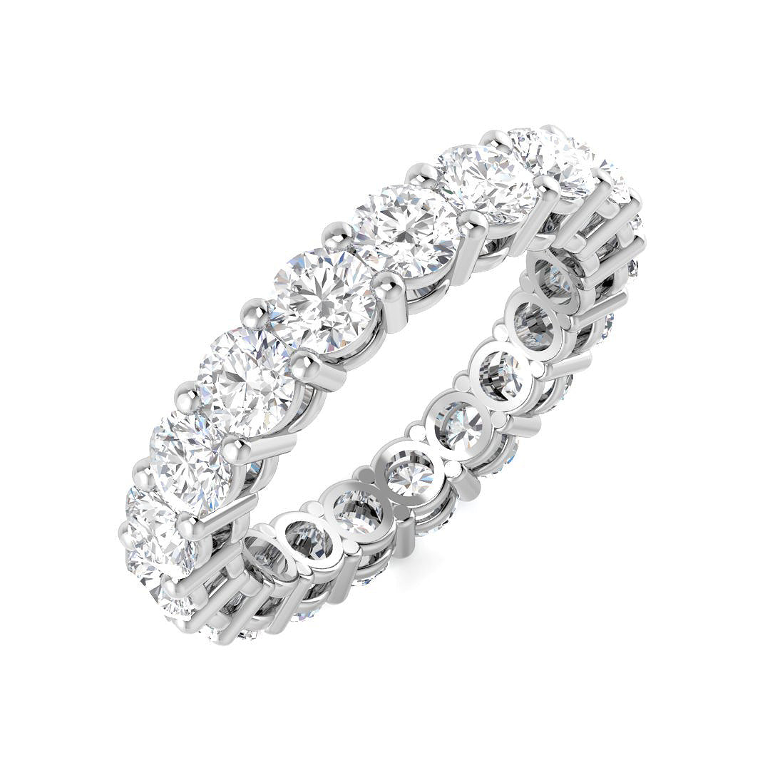 3.00 to 5.00ct Lab-Grown Round Cut D/VVS Diamond Full Eternity Ring.