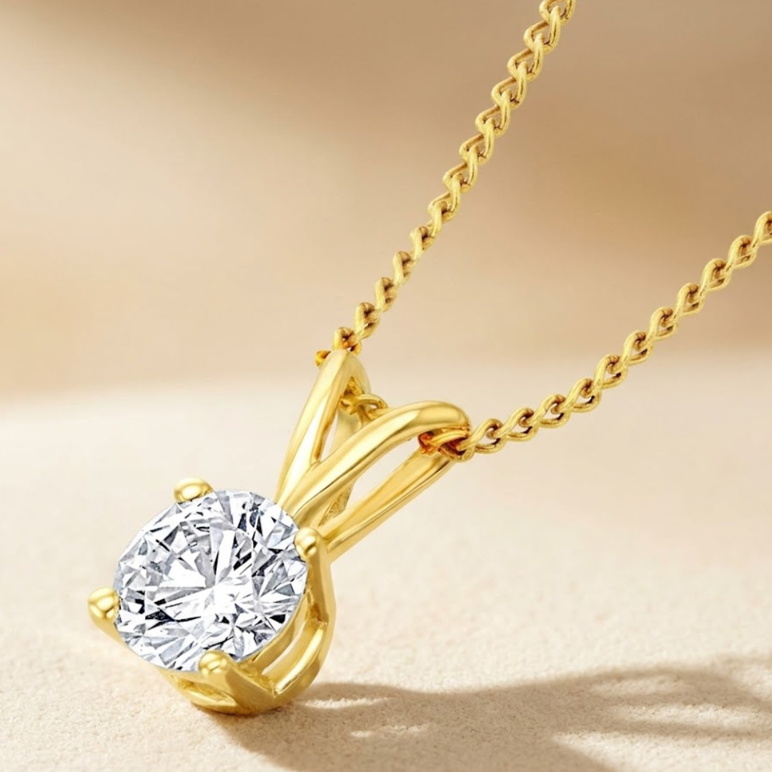 Chloe 0.25ct Lab Grown Diamond Solitaire Pendant Necklace in 9K Yellow Gold