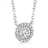 1.00Ct Round Lab Grown Diamond Pave Set Pendant Necklace in Gold (Without Chain)
