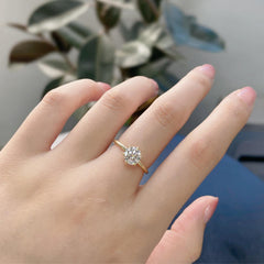 IGI certified diamond ring, yellow gold engagement ring