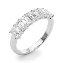 Natural Diamond 7 Stone Emerald Cut Wedding Band Crafted in Platinum |  Timeless Jewellery