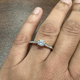 Solitaire Round Cut Moissanite Halo Engagement Ring in 9K Yellow Gold