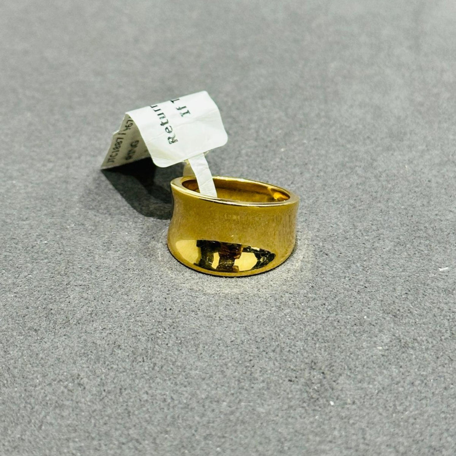 chunky gold curved wedding band