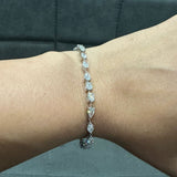 Prong Set 6.00 Carat Multi-Shape Natural Diamond Bracelet in 14K White Gold