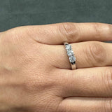 Bague de fiançailles trois diamants de laboratoire en argent sterling 925