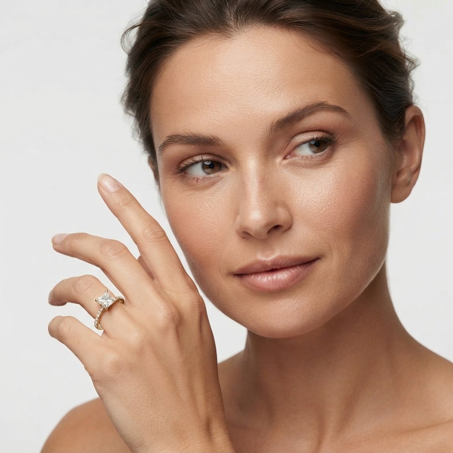 Princess Cut Natural & Lab Grown Diamond Ring Crafted in Gold and Platinum