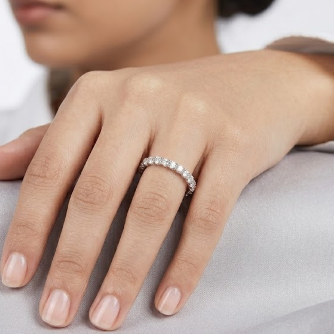 0.50ct Lab Diamond Scallop Pavé Ring in Platinum