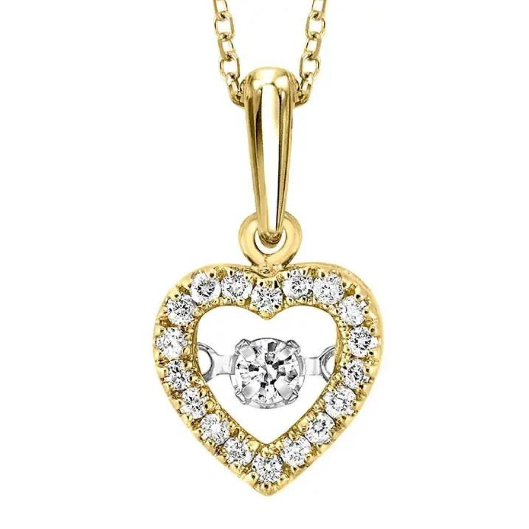 0.06ct Diamond Heart Necklace In Gold