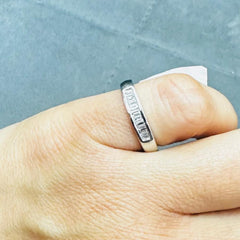 Platinum Baguette Cut Lab Grown Diamond Eternity Ring, Channel Set Lab Diamond Wedding Band