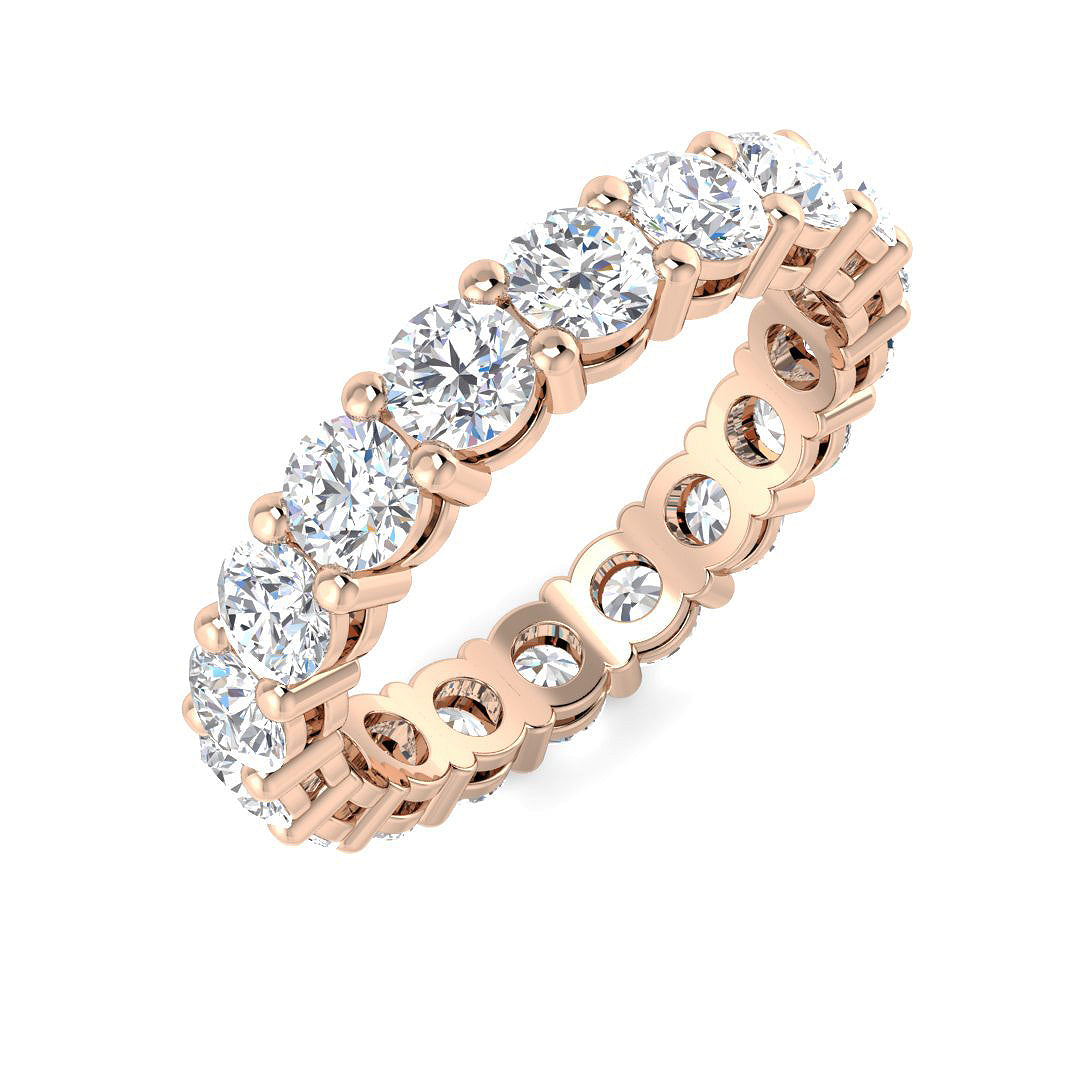 3.00 to 5.00ct Lab-Grown Round Cut D/VVS Diamond Full Eternity Ring.