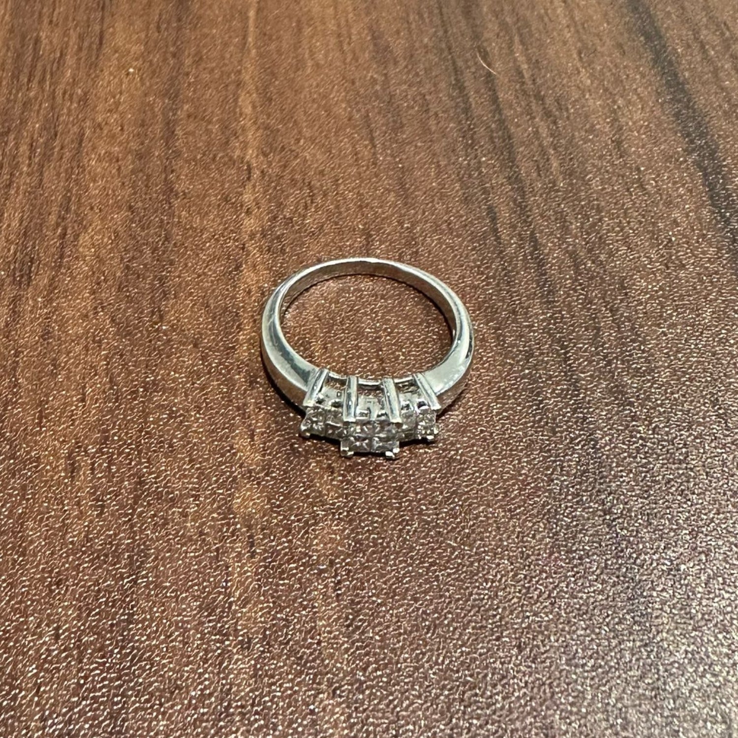 Bague de fiançailles avec halo de diamants ronds de laboratoire - argent 925 - DE/VS