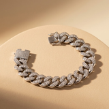 Bracelet de tennis en or et platine, serti de diamants ronds taille brillant cultivés en laboratoire.