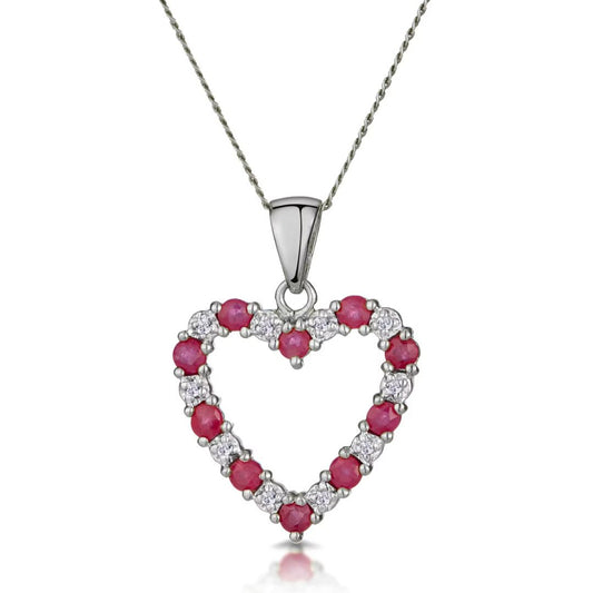 0.3ct Ruby Stone Heart Shape Necklace