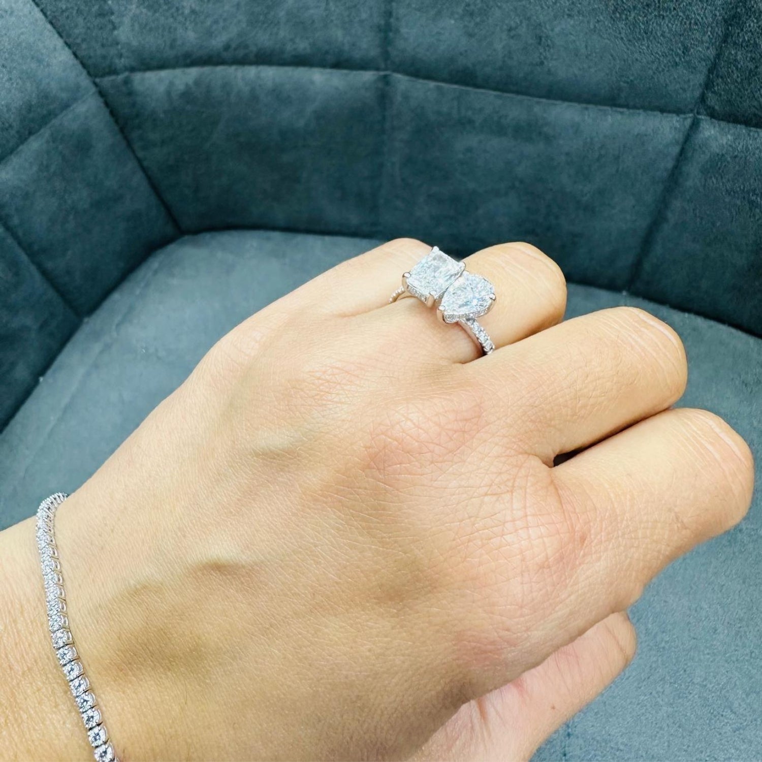 Lab grown diamond platinum ring