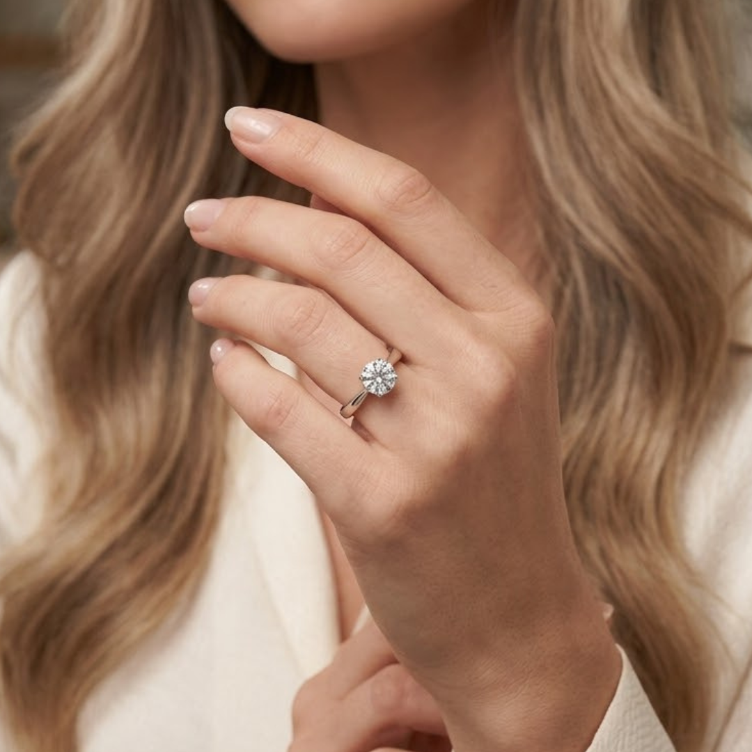 Naomi 0.50ct Lab Grown Diamond Solitaire Engagement Ring in 925 Sterling Silver