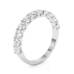 0.50 Carat U Prong Set Natural Diamond Half Eternity Ring Crafted in Platinum