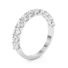 Round Cut U Prong Set Lab Grown Diamond Half Eternity Ring in Platinum | Timeless Jewellery