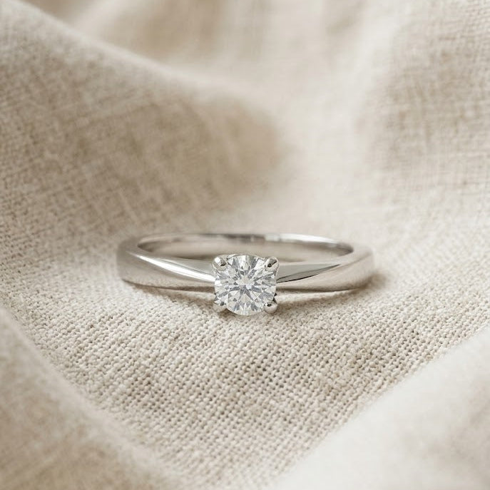 Lab Diamond Engagement Ring 0.15ct H/SI in 925 Sterling Silver | FineDiam