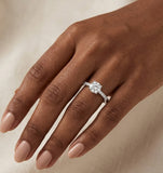 Lab Diamond Side Stone Engagement Ring 0.25ct H/SI in 9K White Gold