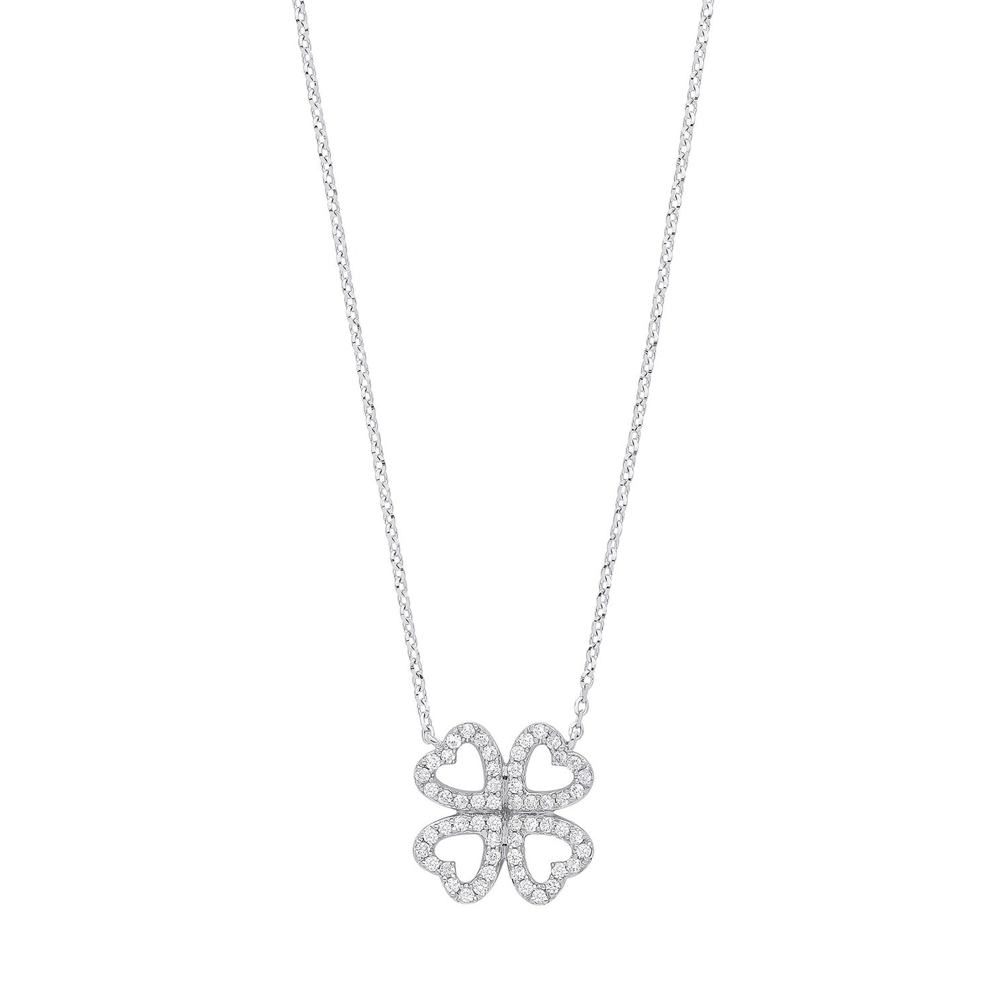 0.47carat Gold Clover Diamond Pendant Necklace