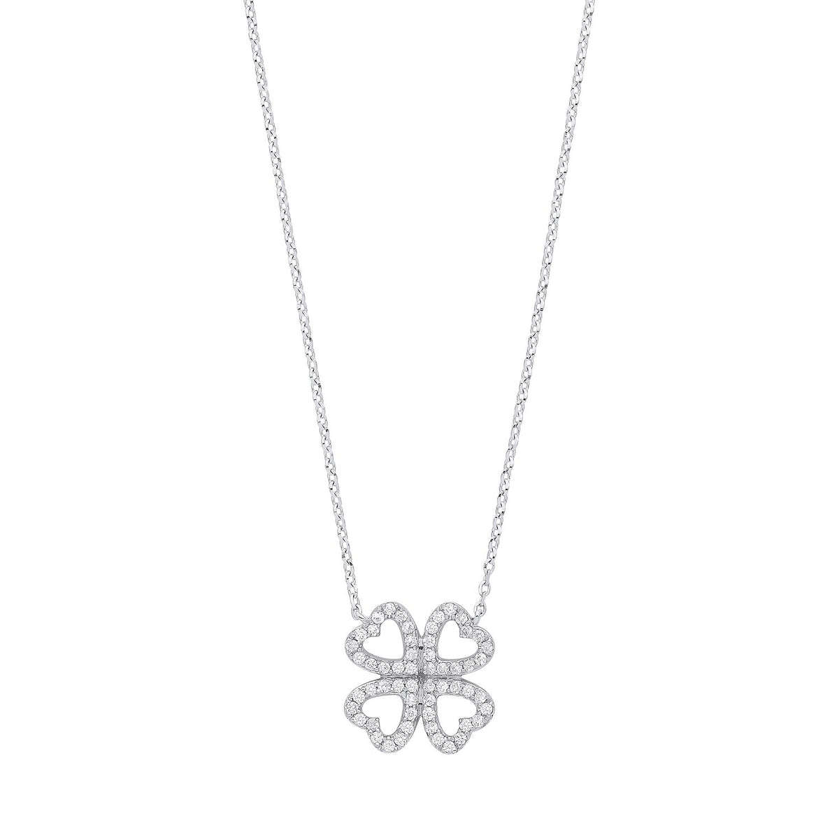 0.20Ct Lab Grown Diamond Clover Leaf Pendant Necklace in Gold