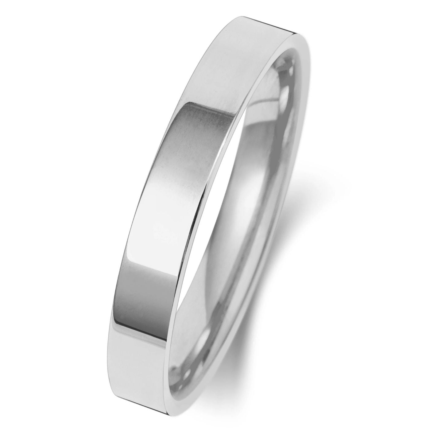 Flat Court Shape Plain Wedding Band for Women | UK Hallmarked Gold & Platinum Ring