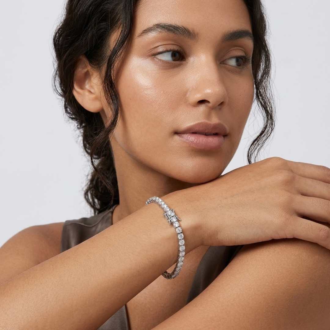 5.00Ct Certified Lab Grown Diamond Tennis Bracelet 9K White Gold
