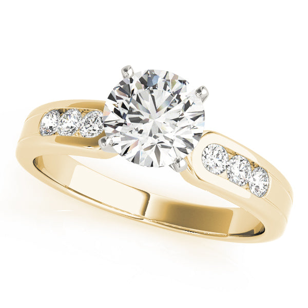Timeless Channel-Set Round Diamond Engagement Ring — 9K/18K Gold & Platinum